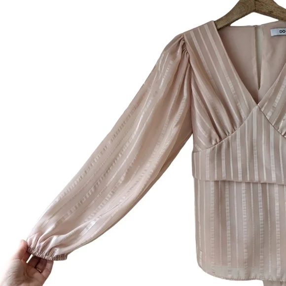 DO+BE Chiffon Striped Dressy Blouse XS - Picture 2 of 6